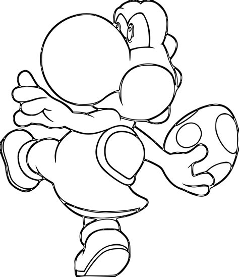 Coloriage de Yoshi et un oeuf à imprimer sur Coloriage DE .com