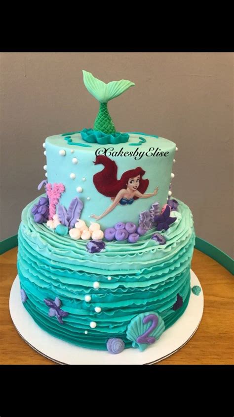 23 Inspired Picture Of Ariel Birthday Cakes Mermaid Birthday Cakes