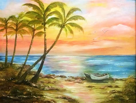Acrylic Beach Scene Painted By Becky Sirmans Beach Scene Painting