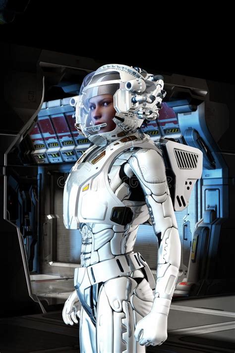 Check spelling or type a new query. Futuristic astronaut girl in space suit. 3D render science ...