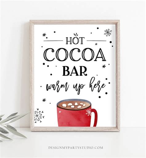 Hot Cocoa Bar Sign Printable Hot Chocolate Bar Table Sign Etsy