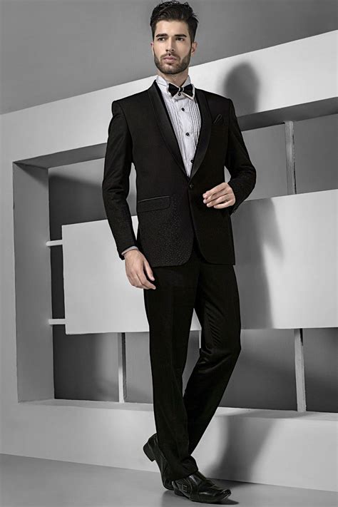 The best suit brands in india. Black italian crepe silk prince fit astonishing embossed ...