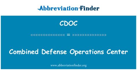 Cdoc 定义 联合的防御行动中心 Combined Defense Operations Center
