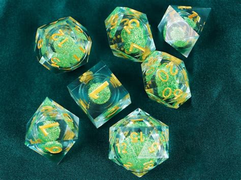 Liquid Core Dice Set For Role Playing Games Blue Sharp Edge Etsy