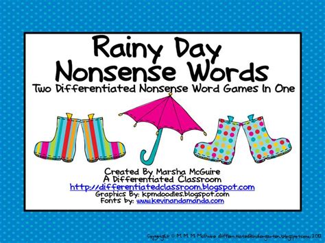 Two Differentiated Nonsense Word Games In One For Free Differentiated Kindergarten