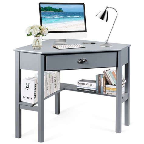 Get set for corner desk at argos. Corner Computer Desk Table Wood Workstation Gray - Walmart ...