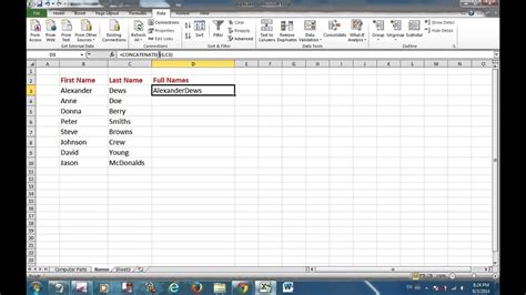 A given name (also known as a first name or forename) is the part of a personal name that identifies a person, potentially with a middle name as well. Excel 2010 Tutorial: How to combine (Concatenate) first ...