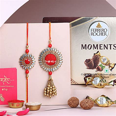 Buy Send Sneh Bandhni Bhaiya Bhabhi Rakhi With Ferrero Rocher Online FNP