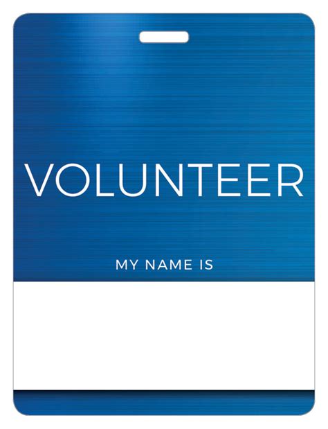 General Blue Volunteer Name Badge Church Other Outreach Marketing