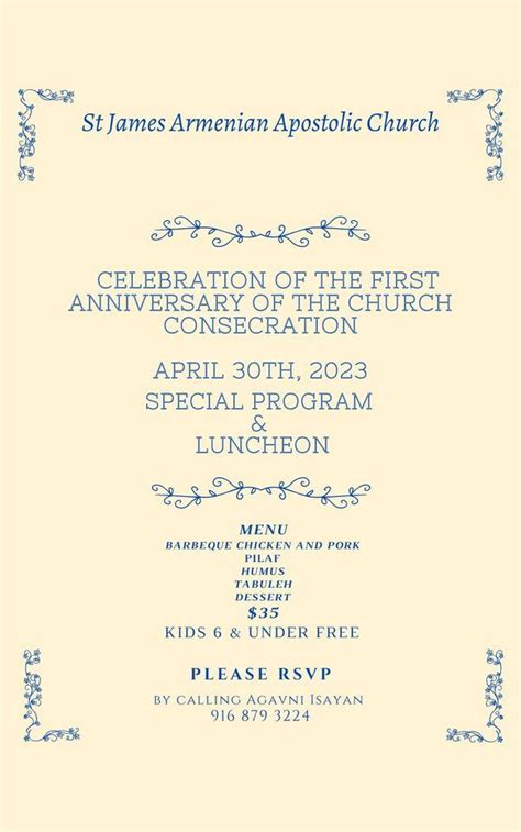 1st Anniversary Of The Consecration Of St James Armenian Apostolic