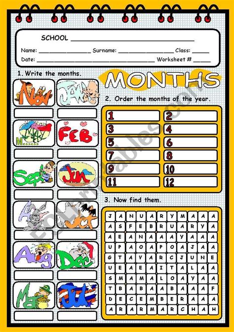 Months Of The Year Worksheet Clase De Inglés Idioma Ingles Idiomas
