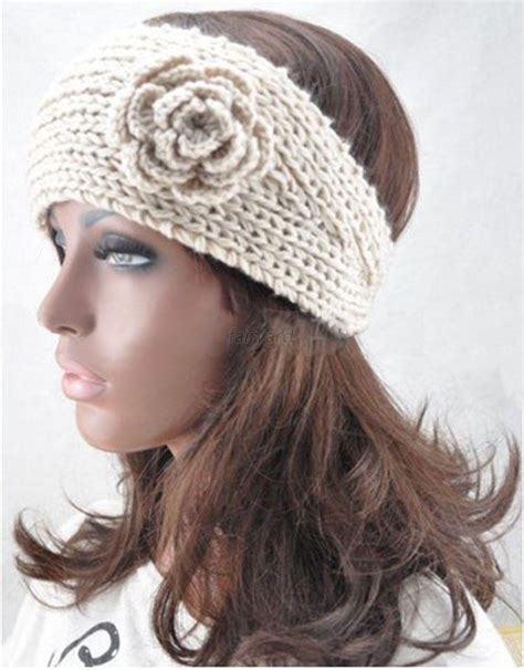 Winter Women Crochet Headband Knit Hairband Flower Ear Warmer Headwrap