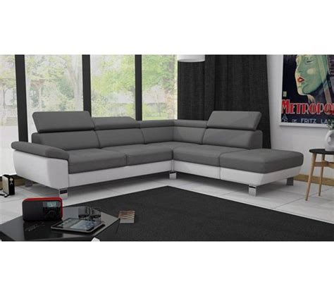 Découvrez notre sélection canapé gris de qualité à prix discount sans plus tarder. Canapé d'angle réversible WILLIAM II PU blanc gris ...