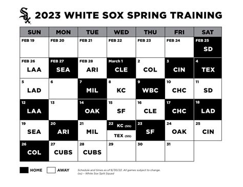 White Sox Spring Training Schedule Announced Chicago Sun Times