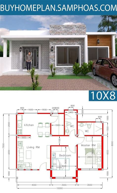 3 Bedrooms Home Design Plan 10x12m Samphoas Plansearch 2 Story House