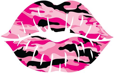 Pink Camo Lips Iron On Transfer 4 Divine Bovinity Design