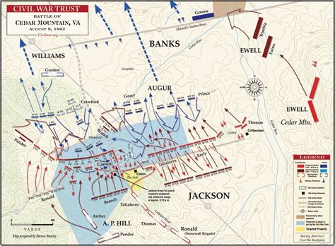Battle Of Cedar Mountain Civil War Virginia Battlefield Map Civil War