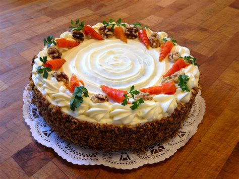 Carrot Cake With Candied Carrot Twists For Top Garnish From My Work