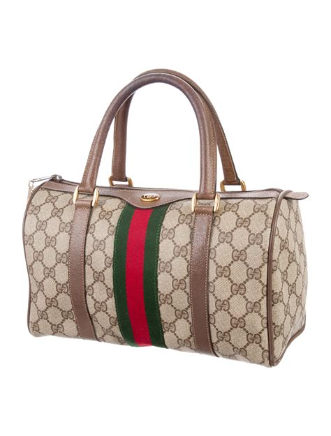Gucci Vintage Gg Plus Web Boston Bag Handbags Guc169457 The Realreal