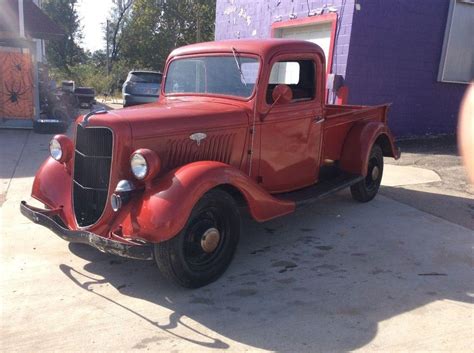 Vintage Red 1935 Ford F 100 Pickup Truck For Sale