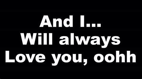 Whitney Houston I Will Always Love You Lyrics Official Music Video