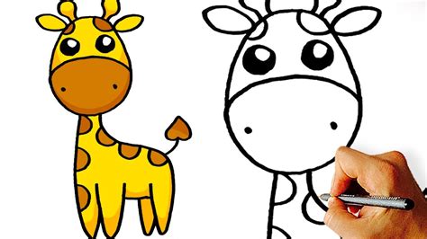 Very Easy How To Draw Cute Cartoon Giraffe Art For Kids With Images Cute Giraffe Drawing