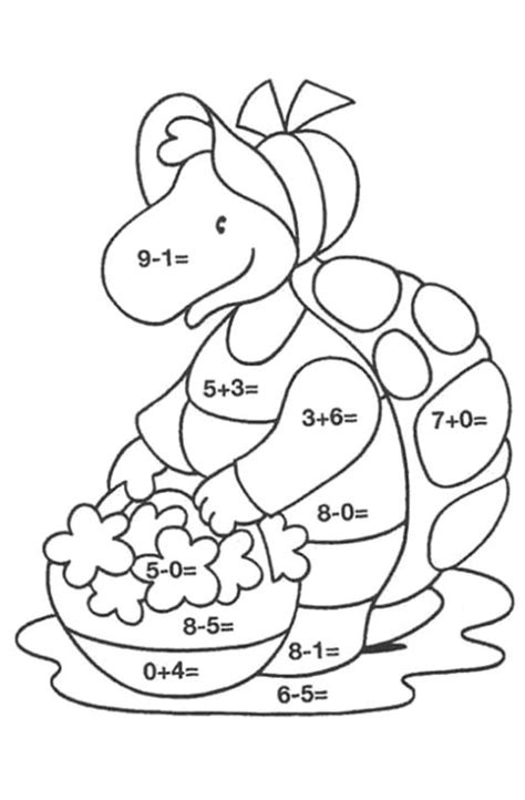 Color by number with simple addition problems: Coloring Pages: color by number disney | 101 Coloring Pages