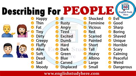 Describing For People English Study Here