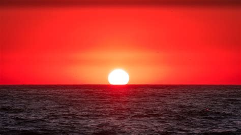 Wallpaper Sunlight Sunset Sea Red Sunrise Sun Horizon
