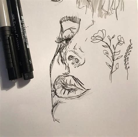 Aesthetic🌘 Sunflowerpx Line Art Drawings Black Pen Sketches Art
