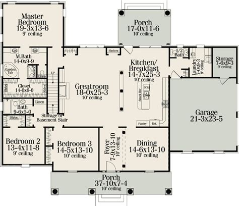 Classic American Home Plan 62100v 1st Floor Master