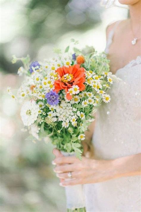 Wildflower White Wedding Bouquet Boho