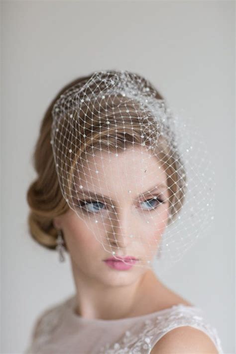 Birdcage Veil Embellished With Pearls Bridal Veil Wedding Veil