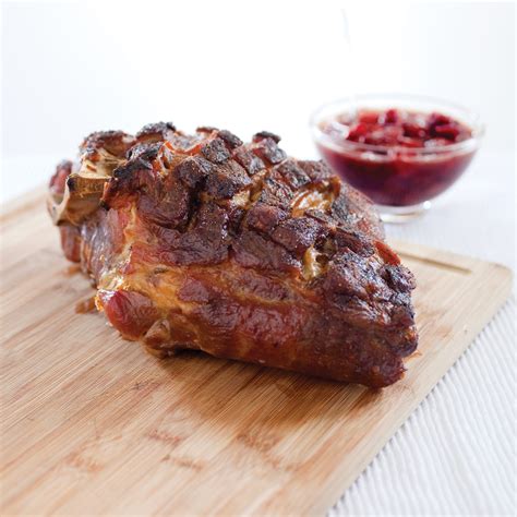 Once the roast has rested, and the oven has preheated, and once you have everything else for your dinner just about ready, put the roast into a clean roasting pan or onto a baking sheet, uncovered. Slow-Roasted Pork Shoulder with Cherry Sauce | America's Test Kitchen
