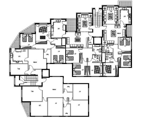 Floor Plan Of Apartment Drawing In Dwg File Cadbull My Xxx Hot Girl