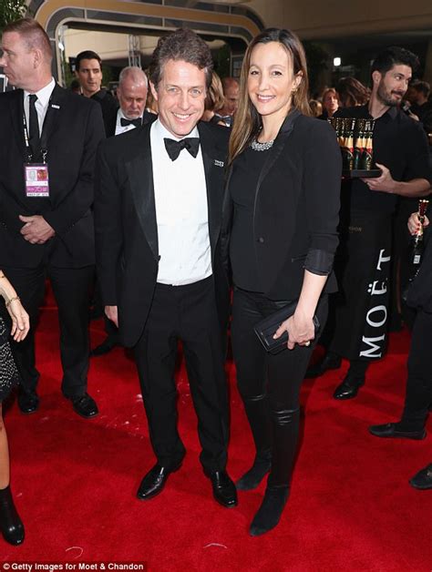 Hugh Grant And Anna Eberstein Attend Golden Globes Daily Mail Online