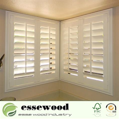 China White Primed Paulownia or Basswood Wood Shutters for Home Corner ...