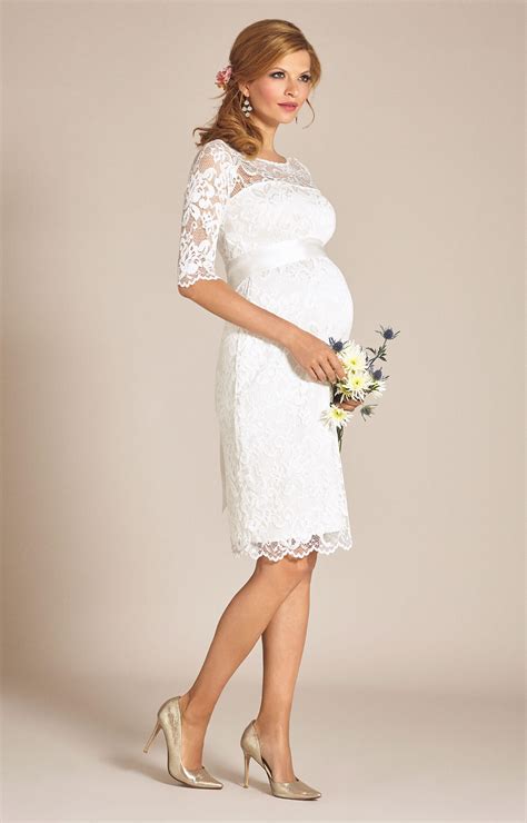 Amelia Lace Maternity Wedding Dress Short Ivory Maternity Wedding Dresses Evening Wear And