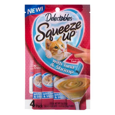 Save On Delectables Squeeze Up Treat With Tuna And Shrimp For Cats 4 Ct