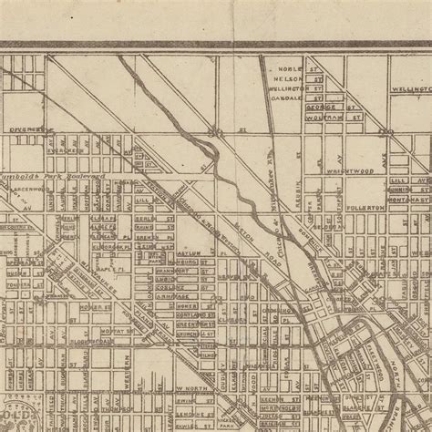 Old Map Of Chicago 1880 City Plan Antique Fine Etsy