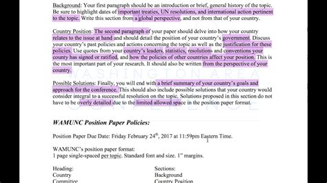 Remember, the guidelines for position papers may differ depending on the committee you are in: position paper format mun - Rena.shinestar.co