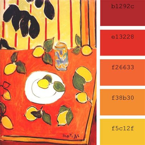 Henri Matisse Black Philodendron And Lemons Color Palette Matisse