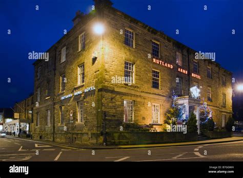 Rutland Arms Hotel In Bakewell At Night Derbyshire Peak District