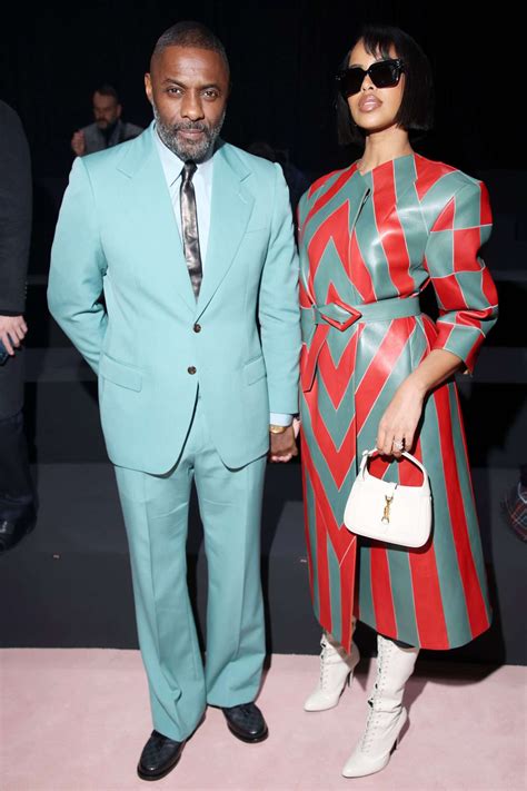 Idris Elba Wife Sabrina Wear Complementary Outfits At Milan Gucci Show