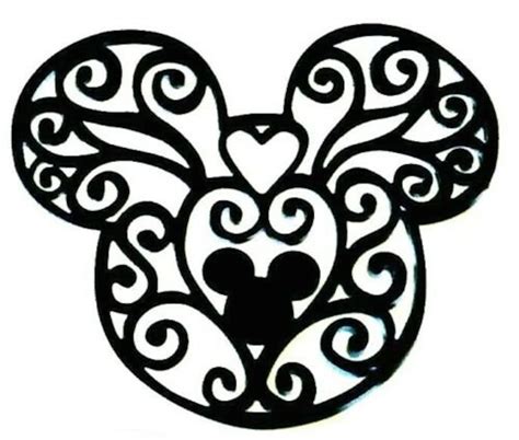Disney Mickey Mouse Head Heads Intricate Mandala Design Etsy