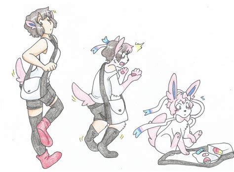 Furry Tf Transgender Comic Human Body Drawing Sylveon Pokemon Fan Art Protagonist Digital