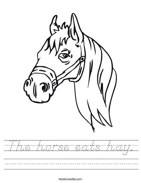 The Horse Eats Hay Worksheet Dnealian Twisty Noodle