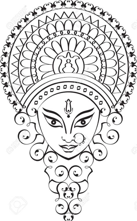 Hindu Goddess Coloring Page Sketch Coloring Page
