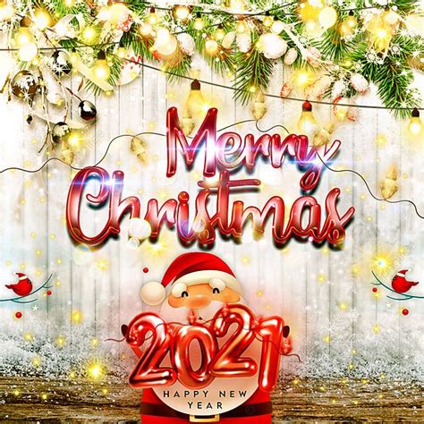 Feliz Navidad Feliz Año Nuevo 2021 Plantilla Merry Christmas Card