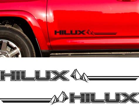 Product 2pc Hilux Racing Side Stripe Graphic Vinyl Sticker For Toyota